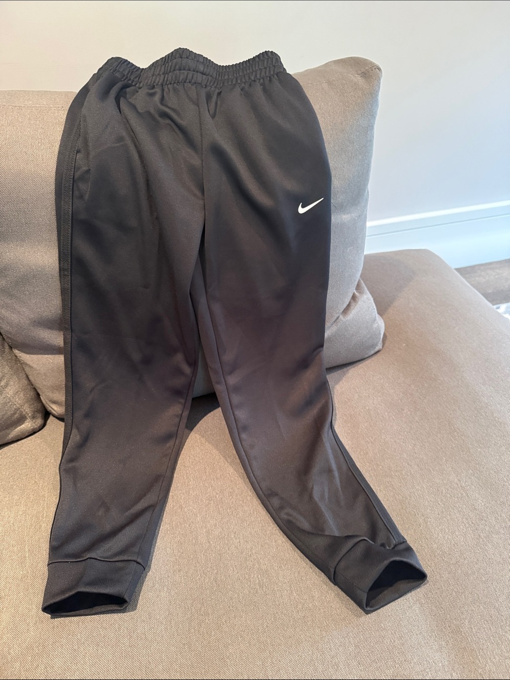 Nike Black Kids Dri-FIT Training Joggers with White Swoosh